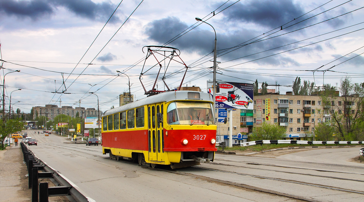 Волгоград, Tatra T3SU (двухдверная) № 3027