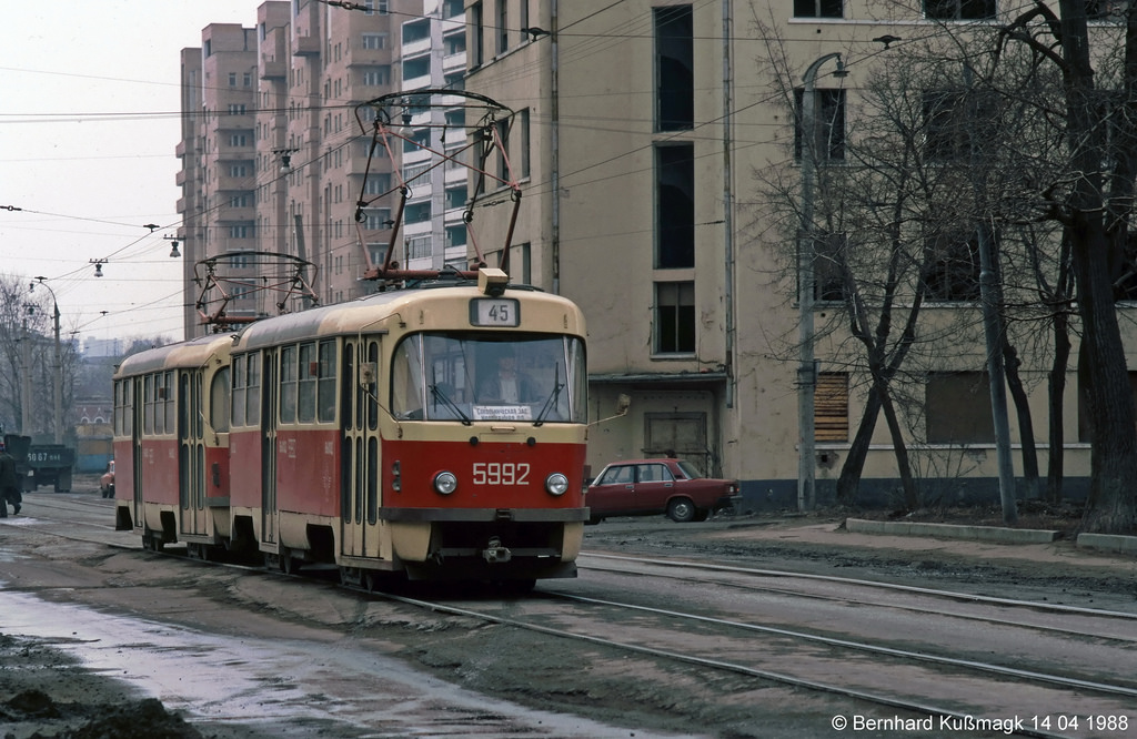 Москва, Tatra T3SU № 5992; Москва — Исторические фотографии — Трамвай и Троллейбус (1946-1991)