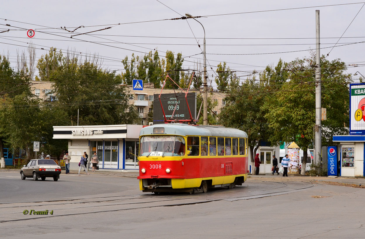 Волгоград, Tatra T3SU (двухдверная) № 3008