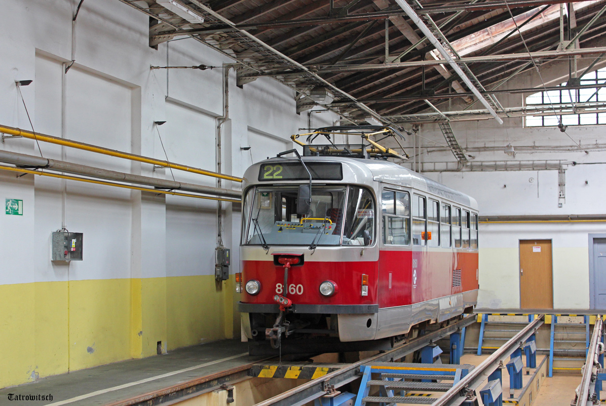 Praha, Tatra T3R.PV nr. 8160; Praha — Tram depots Praha, Tatra T3R.PV nr. 8160; Praha — Tram depots