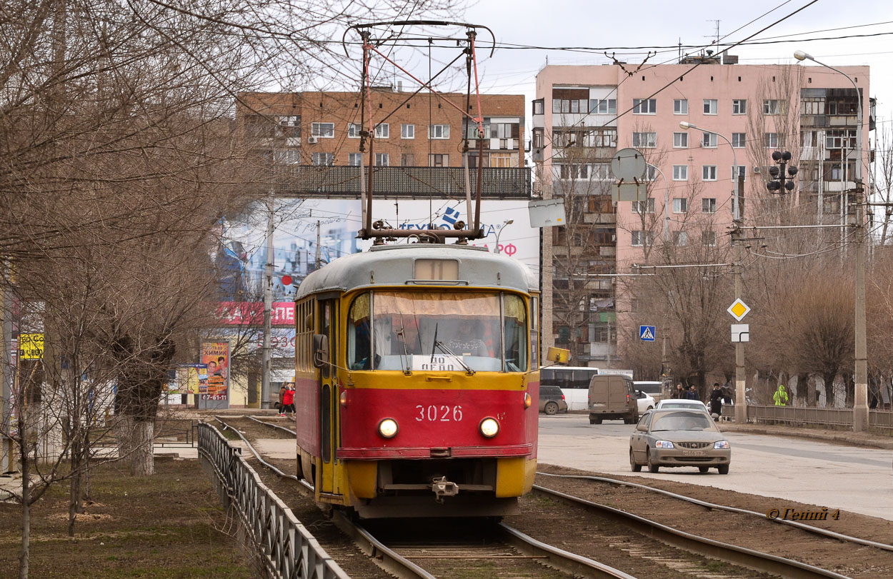 Волгоград, Tatra T3SU (двухдверная) № 3026