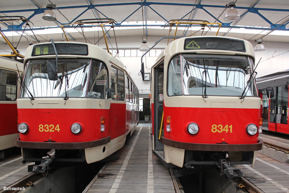 Praga, Tatra T3R.P Nr. 8341; Praga, Tatra T3R.P Nr. 8324; Praga — Tram depots Praga, Tatra T3R.P Nr. 8341; Praga, Tatra T3R.P Nr. 8324; Praga — Tram depots