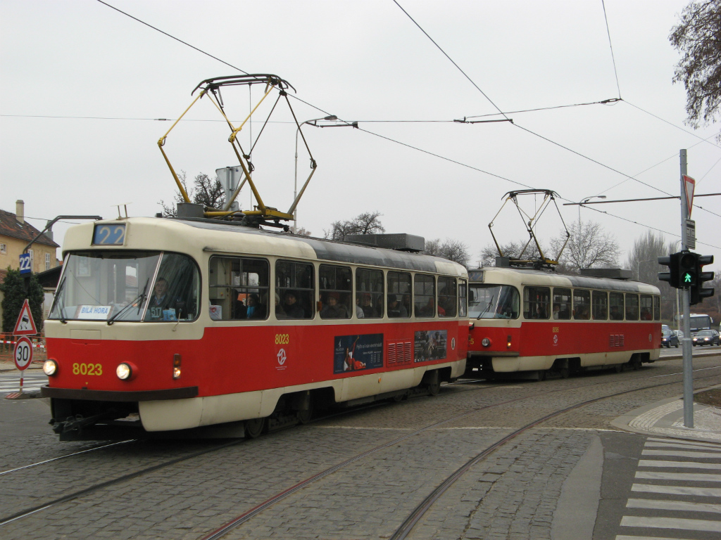 Прага, Tatra T3M № 8023; Прага, Tatra T3M № 8095