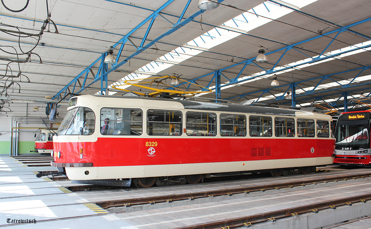 Praha, Tatra T3R.P nr. 8329; Praha — Tram depots Praha, Tatra T3R.P nr. 8329; Praha — Tram depots