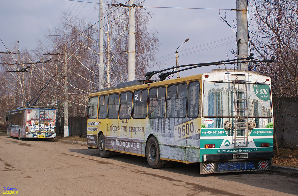 Черновцы, Škoda 14Tr02/6 № 275; Черновцы, ЛАЗ E183D1 № 343