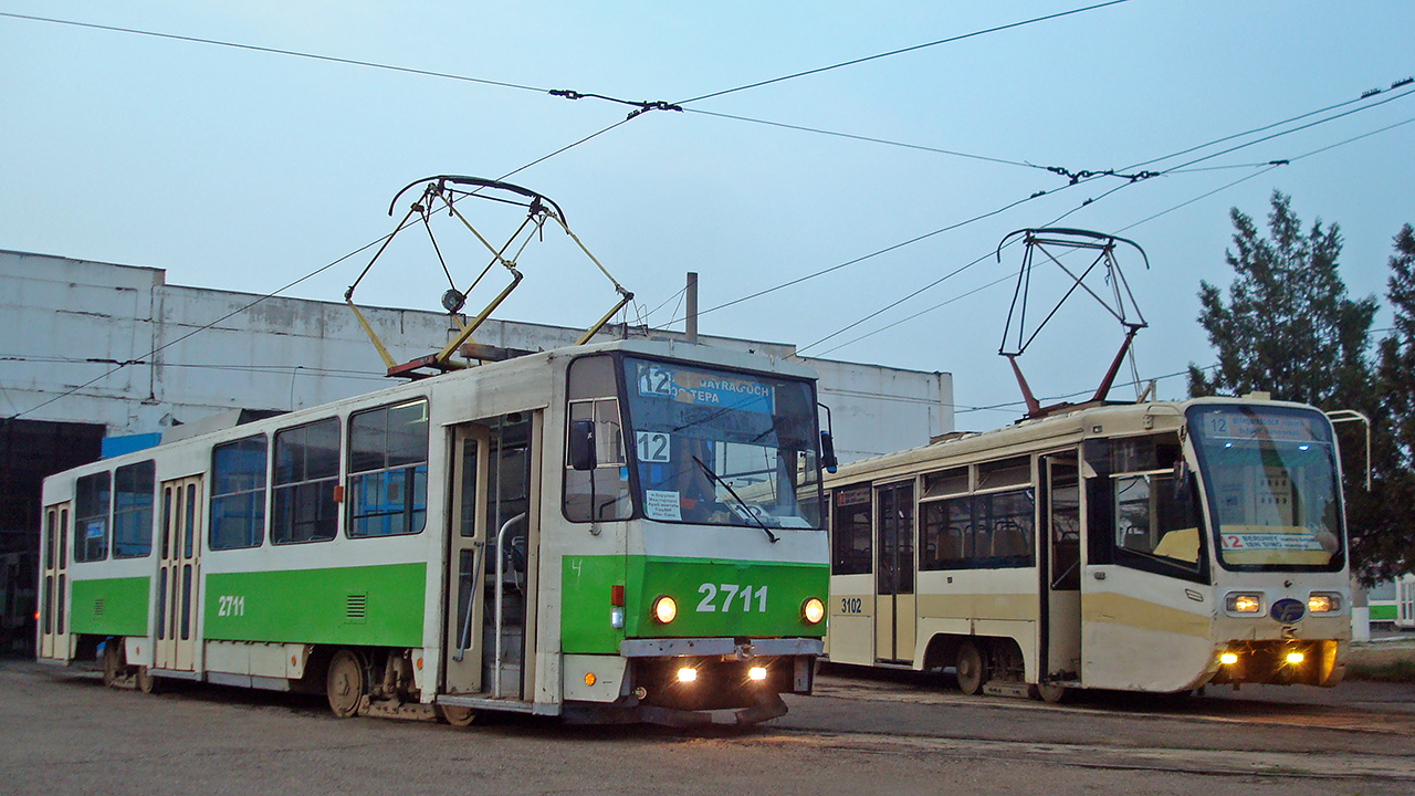 Ташкент, Tatra T6B5SU № 2711; Ташкент, 71-619КТ № 3102