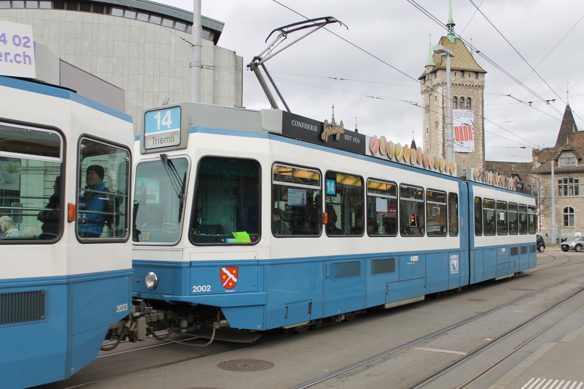 Цюрих, SWS/SWP/BBC Be 4/6 "Tram 2000" № 2002
