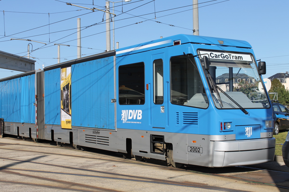 Drezno, Schalker Eisenhütte CarGoTram Nr 2002; Drezno — 140th anniversary of Dresden trams (29-30.09.2012); Drezno — Freight tramway "CarGoTram" (2001 — 2020)