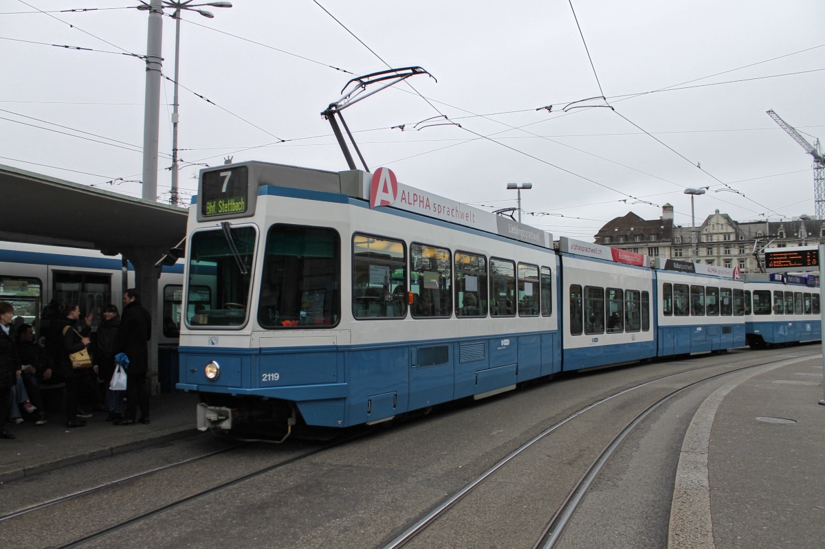 Цюрих, SWP/SIG/ABB Be 4/8 "Tram 2000 Sänfte" № 2119