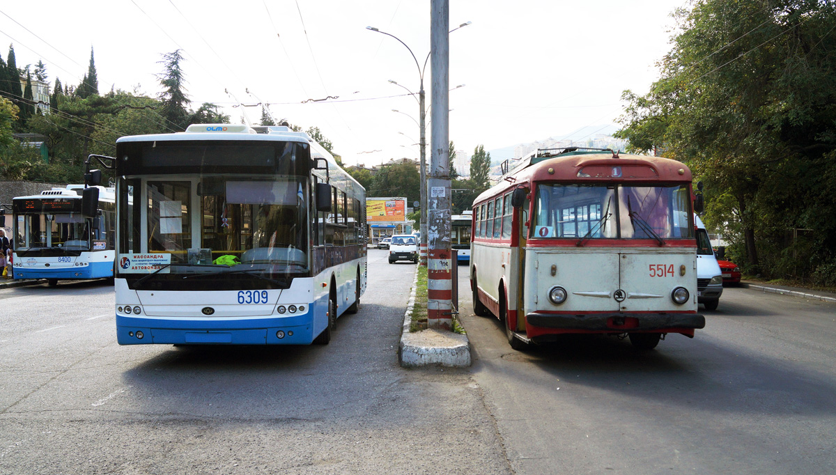 Крымский троллейбус, Богдан Т60111 № 6309; Крымский троллейбус, Škoda 9Tr19 № 5514