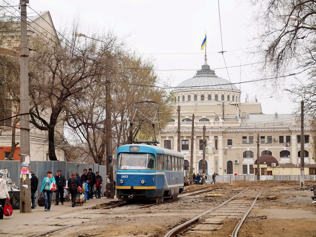 Одесса, Tatra T3R.P № 2953; Одесса — 2016 — Реконструкция путей на Старосенной площади