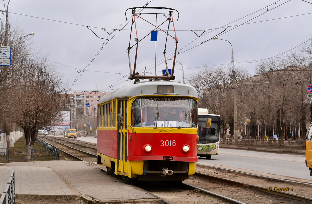 Волгоград, Tatra T3SU (двухдверная) № 3016