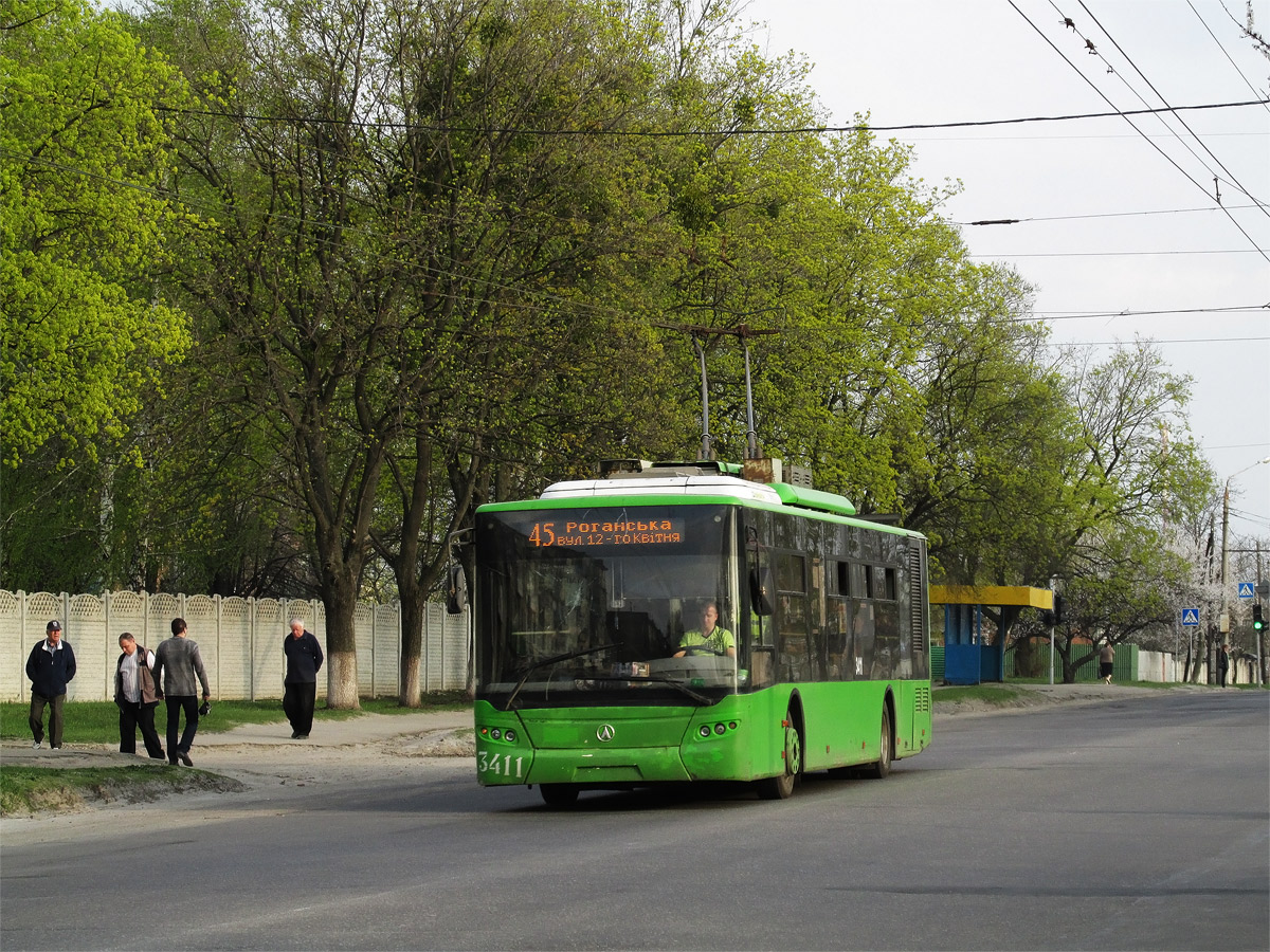 Харьков, ЛАЗ E183A1 № 3411