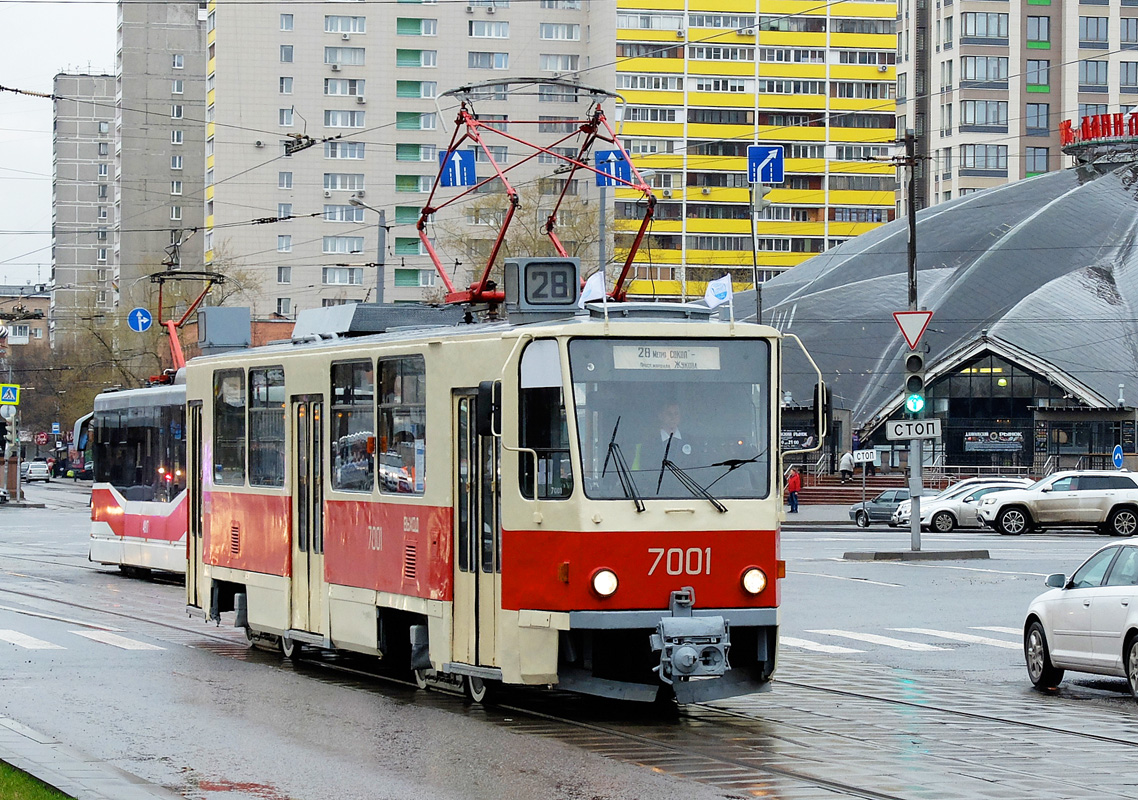 Moskva, Tatra T7B5 č. 7001; Moskva — 117 year Moscow tram anniversary parade on April 16, 2016