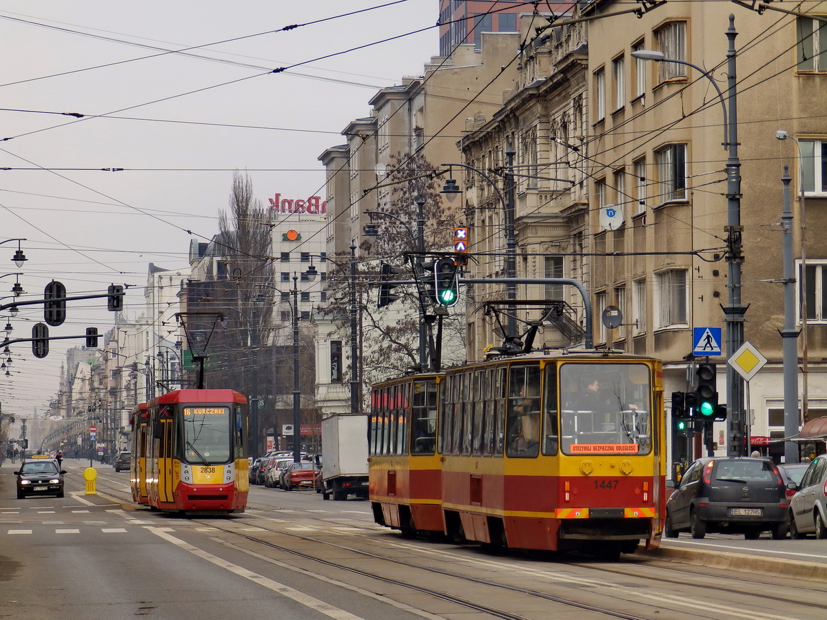 Лодзь, Konstal/MPK 805N-M14 № 2838; Лодзь, Konstal 805Na № 1447