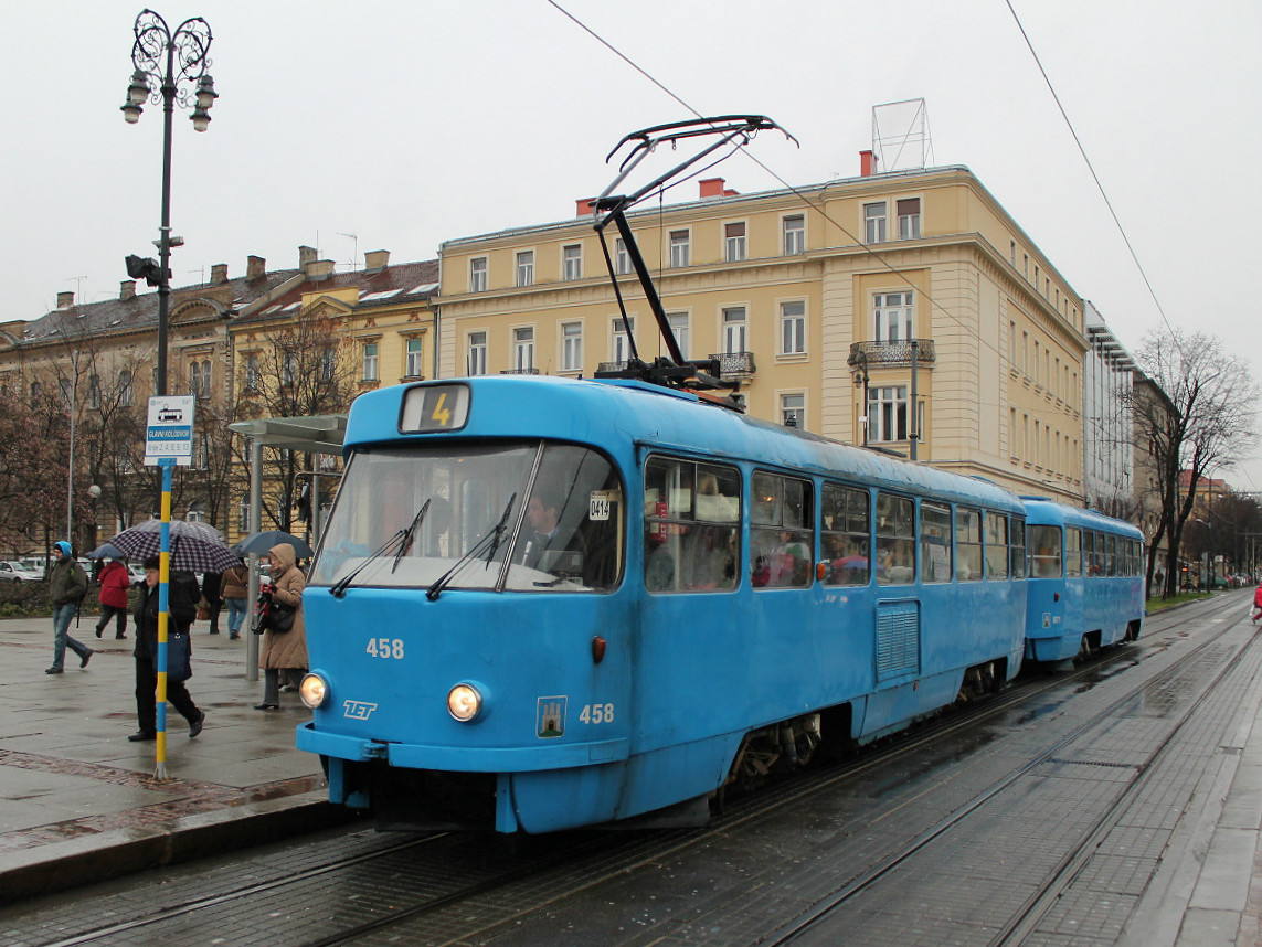 Zagreb, Tatra T4YU № 458