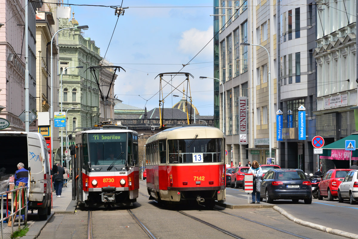 Прага, Tatra T6A5 № 8730; Прага, Tatra T3SUCS № 7142