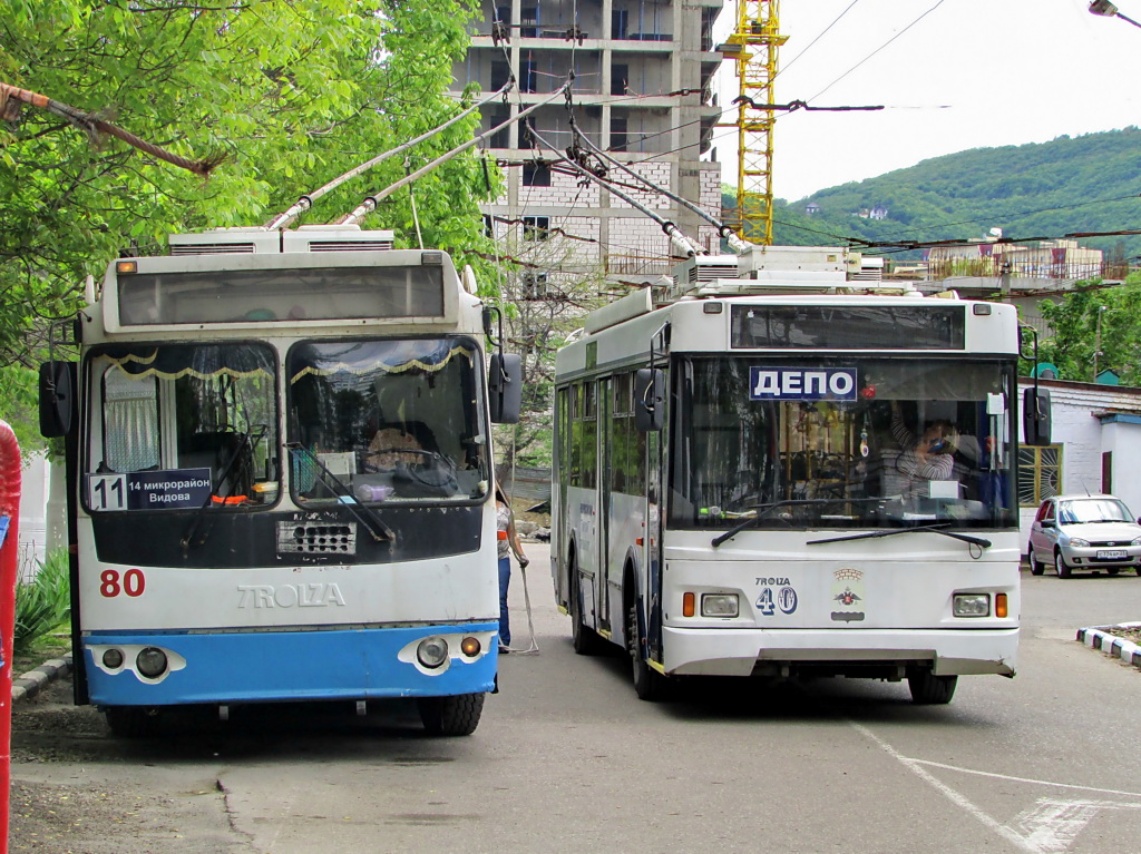Новороссийск, ЗиУ-682Г-016.04 № 80; Новороссийск, Тролза-5275.03 «Оптима» № 40