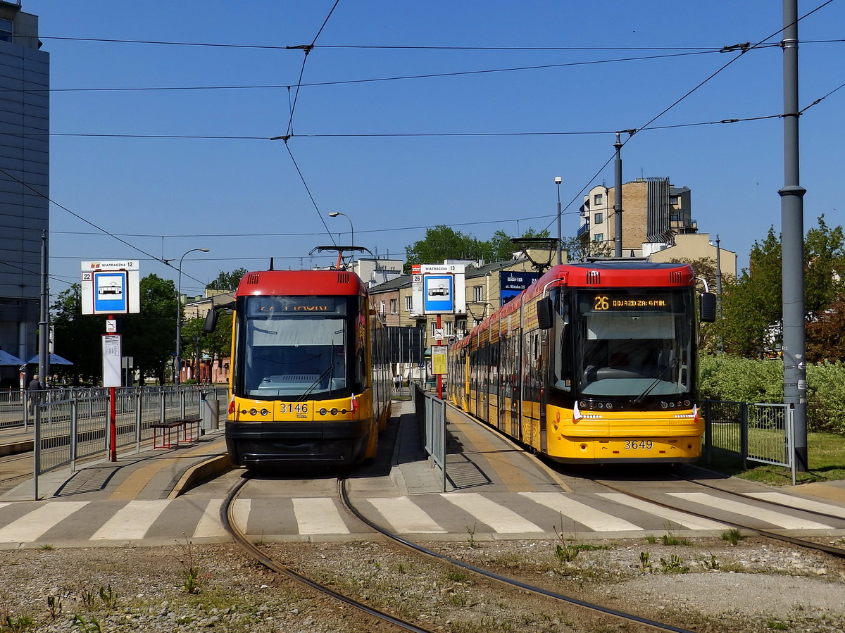 Варшава, PESA Swing 120Na № 3146; Варшава, PESA Jazz 128N № 3649