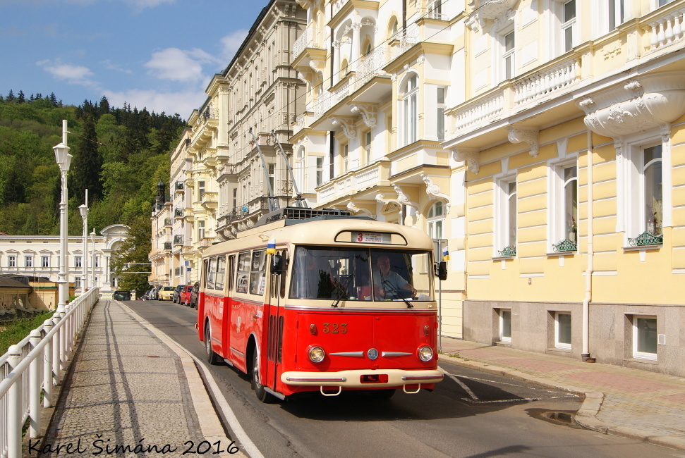 Пльзень, Škoda 9TrHT26 № 323; Марианске-Лазне — Начало курортного сезона; Марианске-Лазне — Троллейбусы из других городов