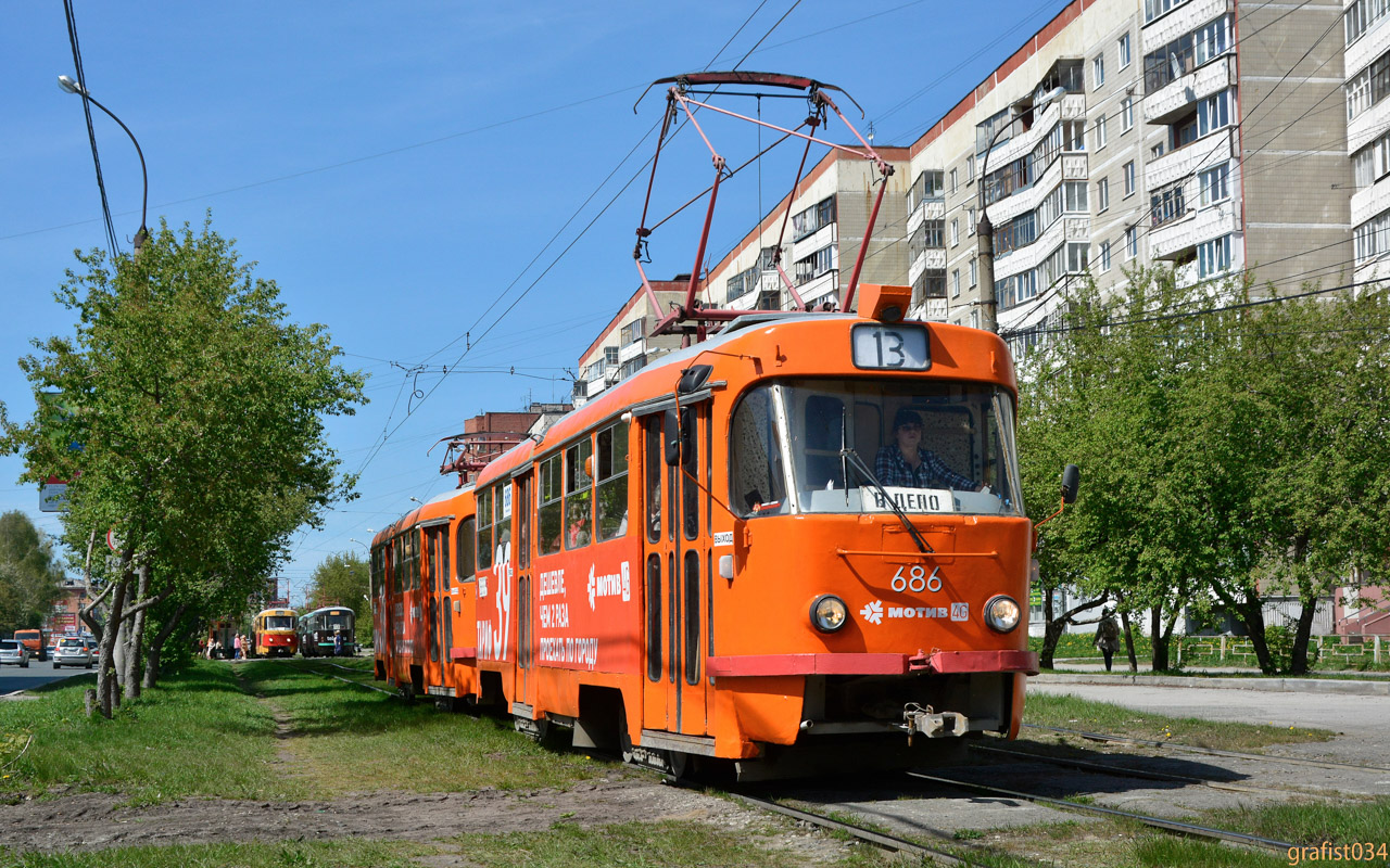 Yekaterinburg, Tatra T3SU № 686