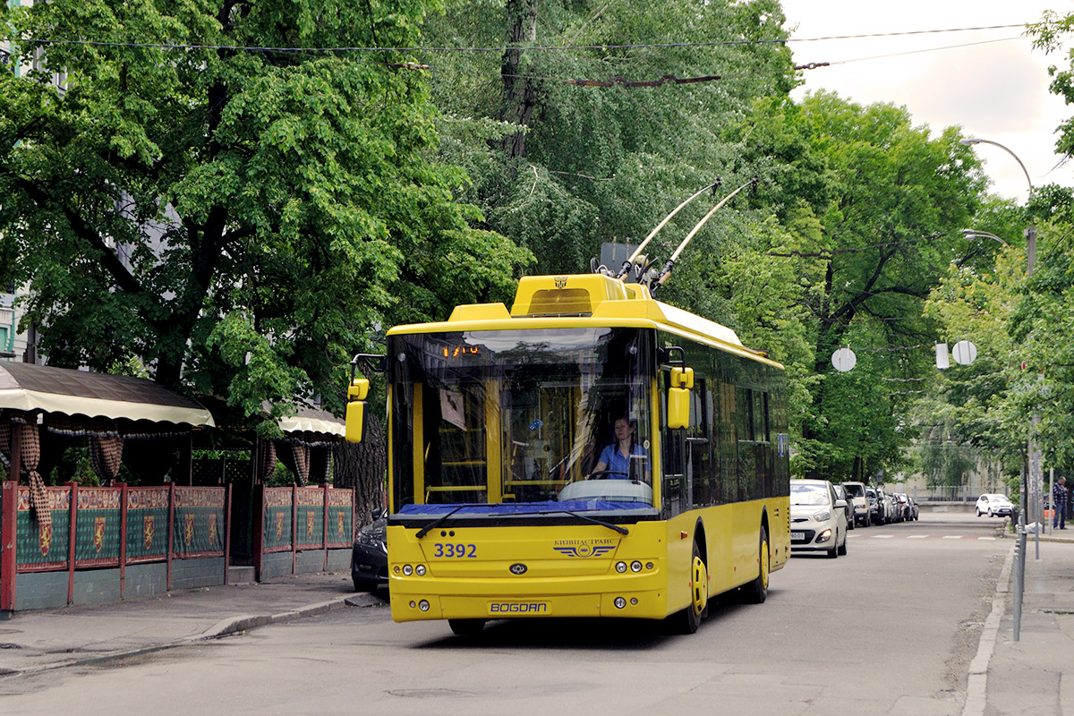 Киев, Богдан Т70110 № 3392; Киев — Движение по служебному кольцу Леонтовича — Б. Хмельницкого — Пирогова
