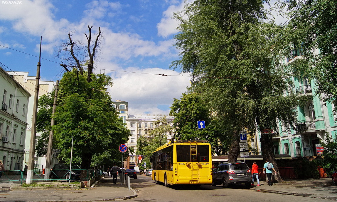 Киев, Богдан Т70110 № 3356; Киев — Движение по служебному кольцу Леонтовича — Б. Хмельницкого — Пирогова