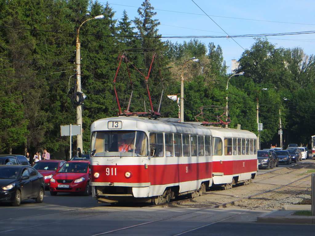 Самара, Tatra T3SU (двухдверная) № 911