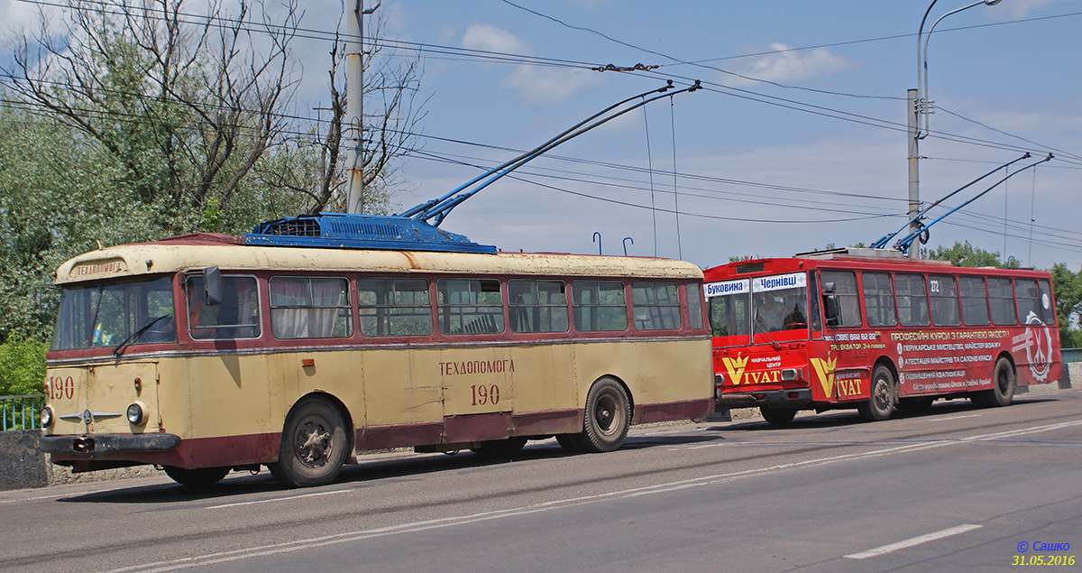 Черновцы, Škoda 9Tr24 № 190; Черновцы, Škoda 14Tr02/6 № 272