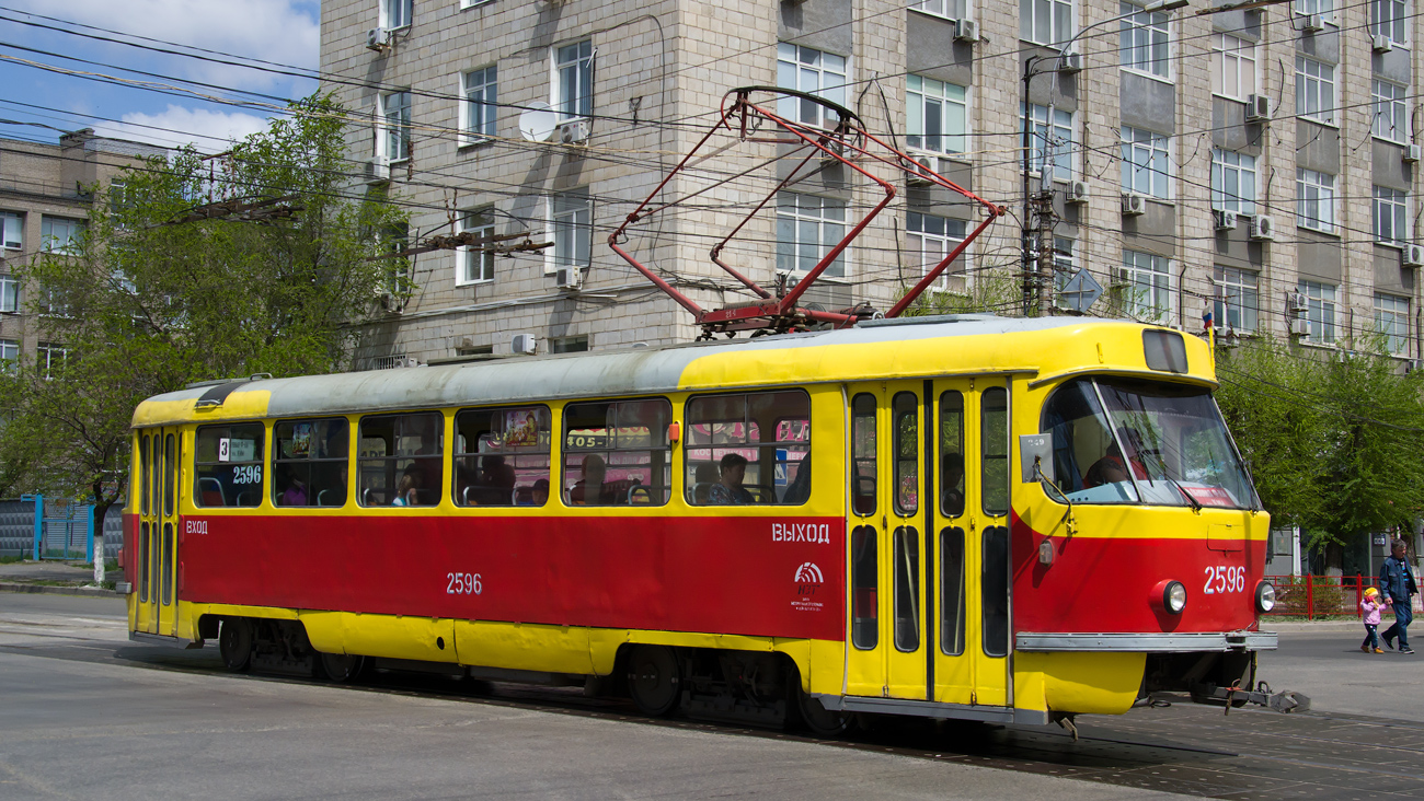 Волгоград, Tatra T3SU (двухдверная) № 2596