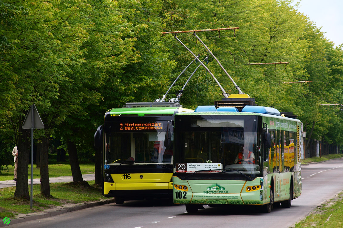 Львов, ЛАЗ E183D1 № 102 Львов, ЛАЗ E183D1 № 102