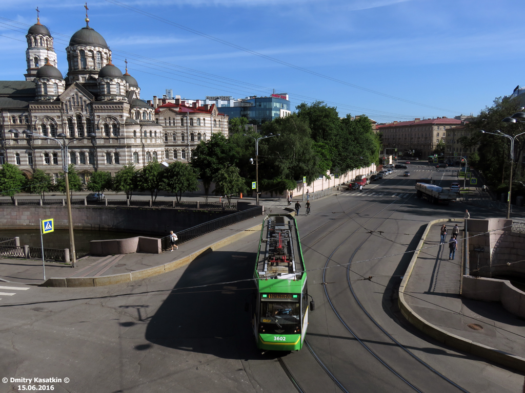Санкт-Петербург, ЛМ-68М2 (мод. СПб ГЭТ) № 3602; Санкт-Петербург — Трамвайные линии и инфраструктура
