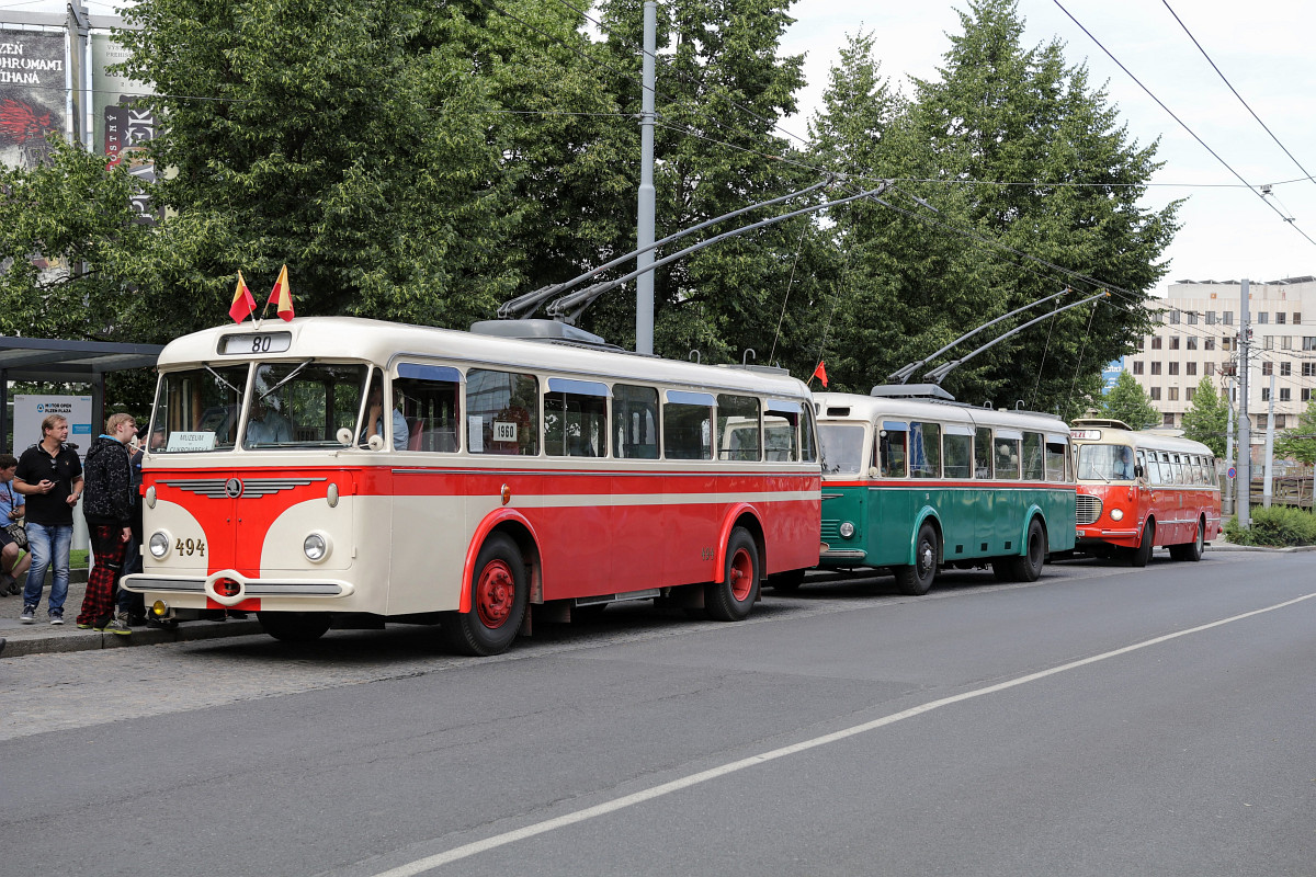 Прага, Škoda 8Tr9 № 494; Пльзень — 75 лет троллейбусного движения в Пльзени