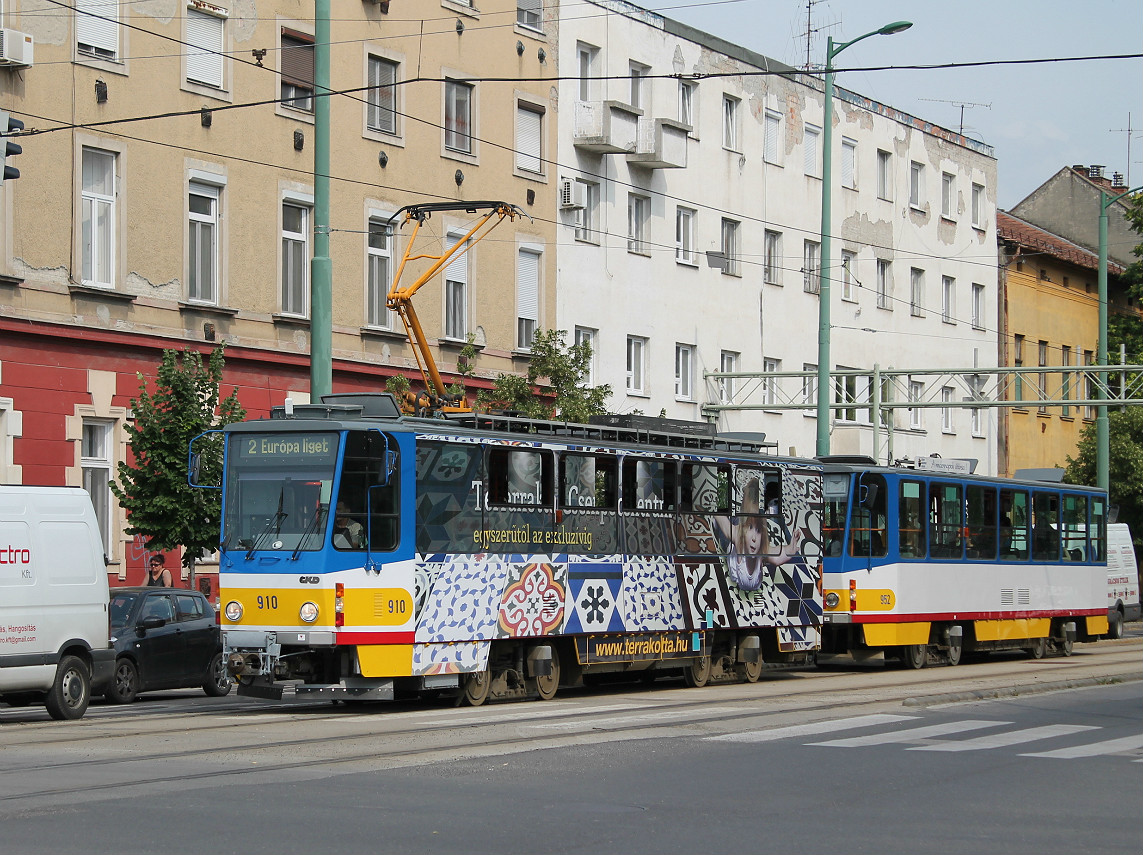 Сегед, Tatra T6A2 № 910; Сегед, Tatra TB6A2 № 952