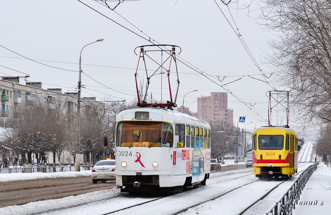 Волгоград, Tatra T3SU (двухдверная) № 3024