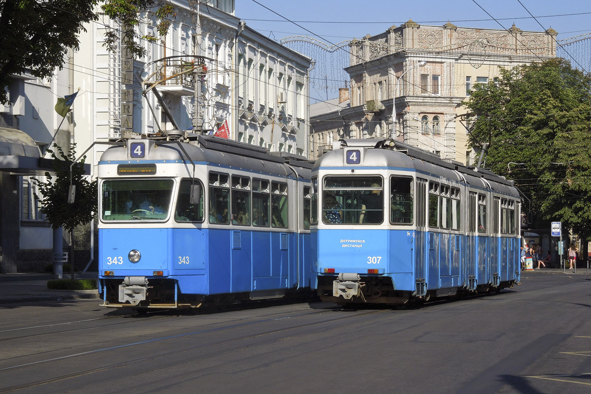 Винница, SWS/SIG/BBC Be 4/6 "Mirage" № 343; Винница, SWS/SIG/BBC Be 4/6 "Mirage" № 307