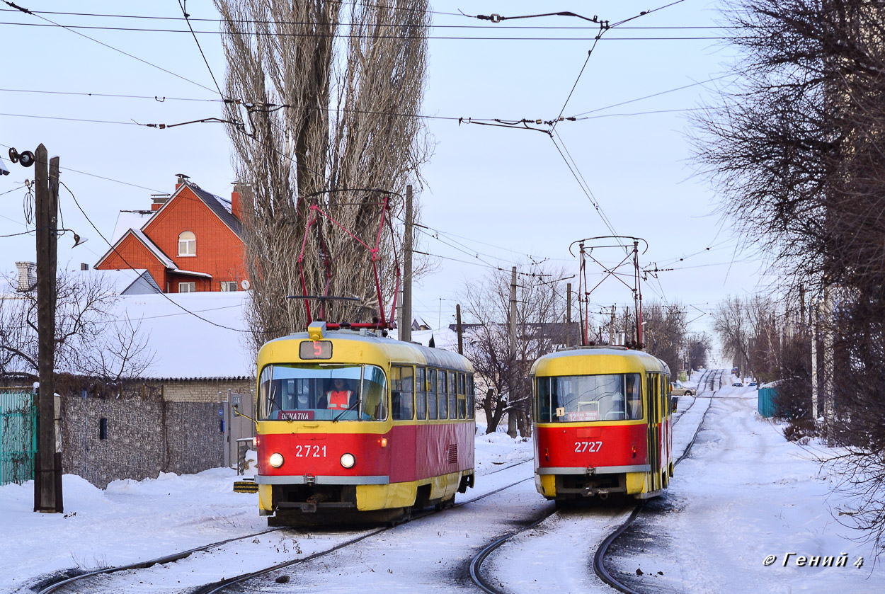 Волгоград, Tatra T3SU № 2721; Волгоград, Tatra T3SU № 2727