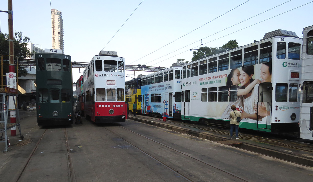 Гонконг, Hong Kong Tramways VII № 94; Гонконг, Hong Kong Tramways VI № 163; Гонконг, Hong Kong Tramways VII № 148; Гонконг, Hong Kong Tramways VII № 141; Гонконг, Hong Kong Tramways VI № 149