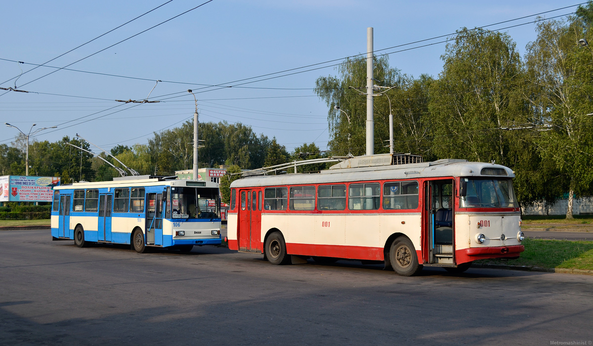 Rivne, Škoda 9Tr19 N°. 001; Rivne, Škoda 14Tr89/6 N°. 106