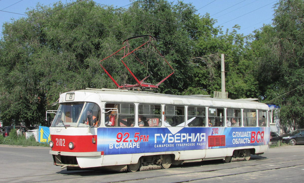 Самара, Tatra T3SU (двухдверная) № 2102