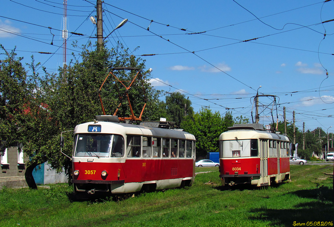 Харьков, Tatra T3A № 3057; Харьков, Tatra T3M № 8034 Харьков, Tatra T3A № 3057; Харьков, Tatra T3M № 8034