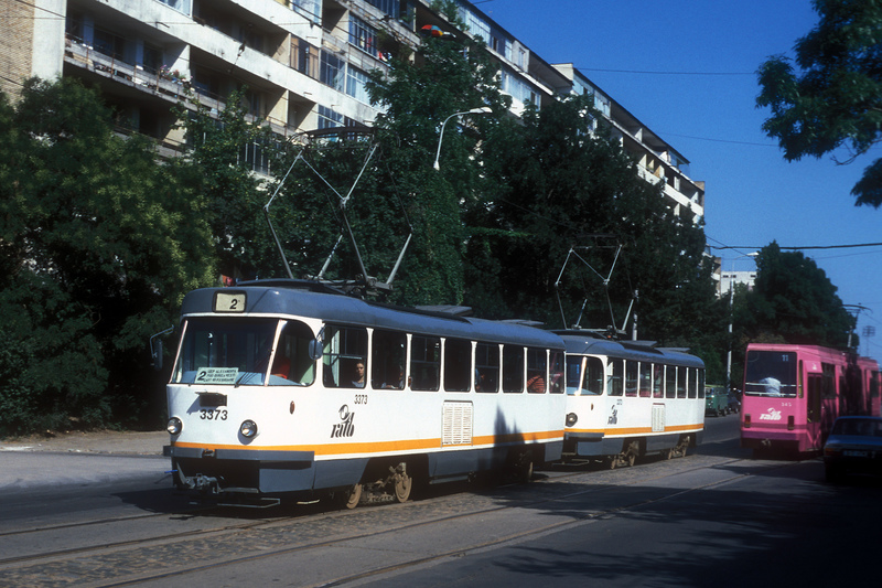 Бухарест - Илфов, Tatra T4R № 3373; Бухарест - Илфов, Tatra T4R № 3374; Бухарест - Илфов, FAUR V3A-93M № 345