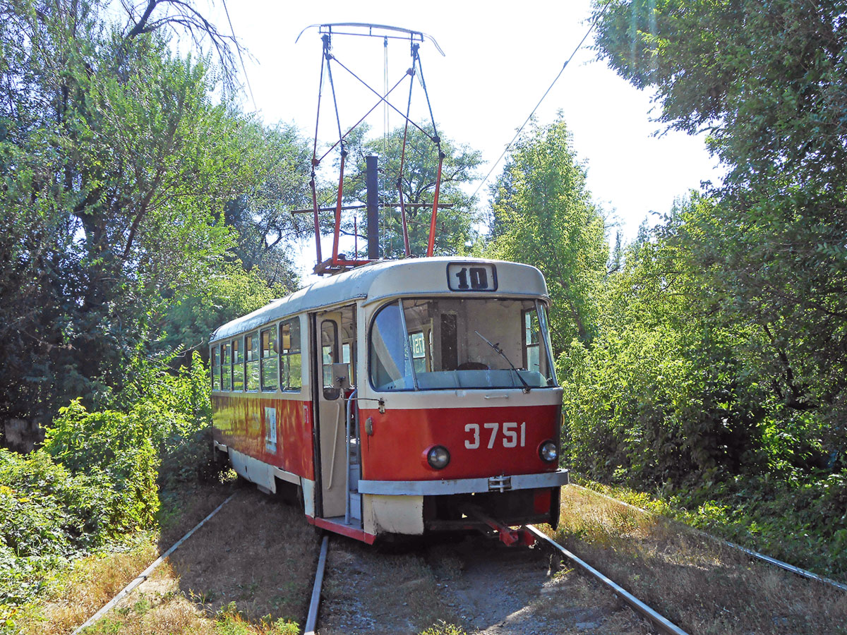 Донецк, Tatra T3SU (двухдверная) № 3751; Донецк — Сходы с рельсов