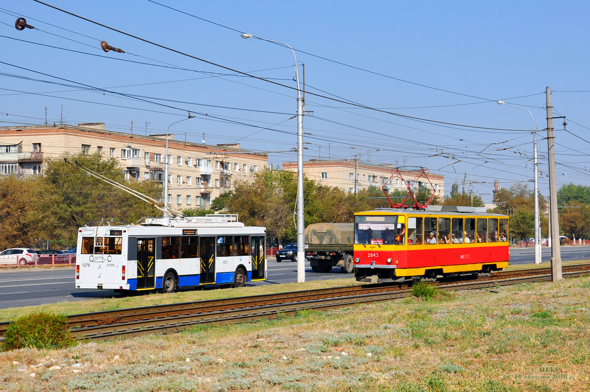 Волгоград, Tatra T6B5SU № 2843; Волгоград, Тролза-5275.03 «Оптима» № 1275