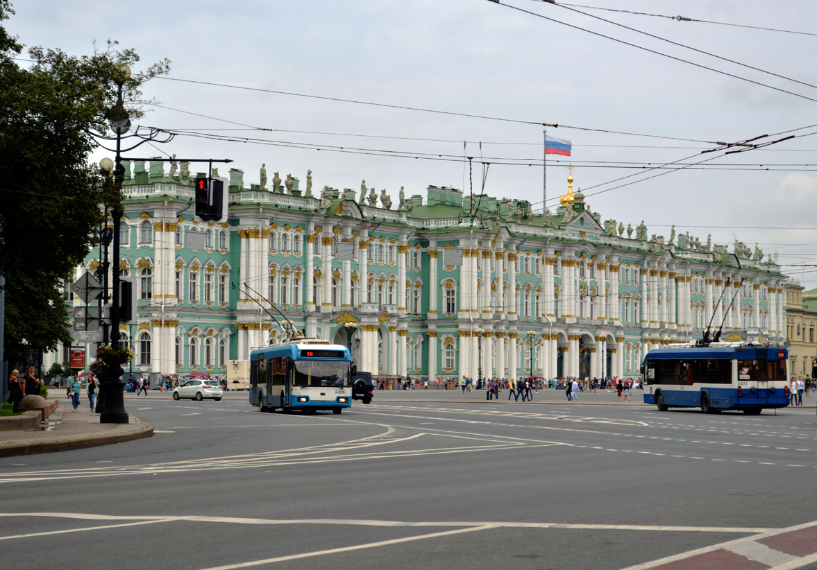 Санкт-Петербург, БКМ 321 № 3418; Санкт-Петербург, БКМ 321 № 3427; Санкт-Петербург — Троллейбусные линии и инфраструктура