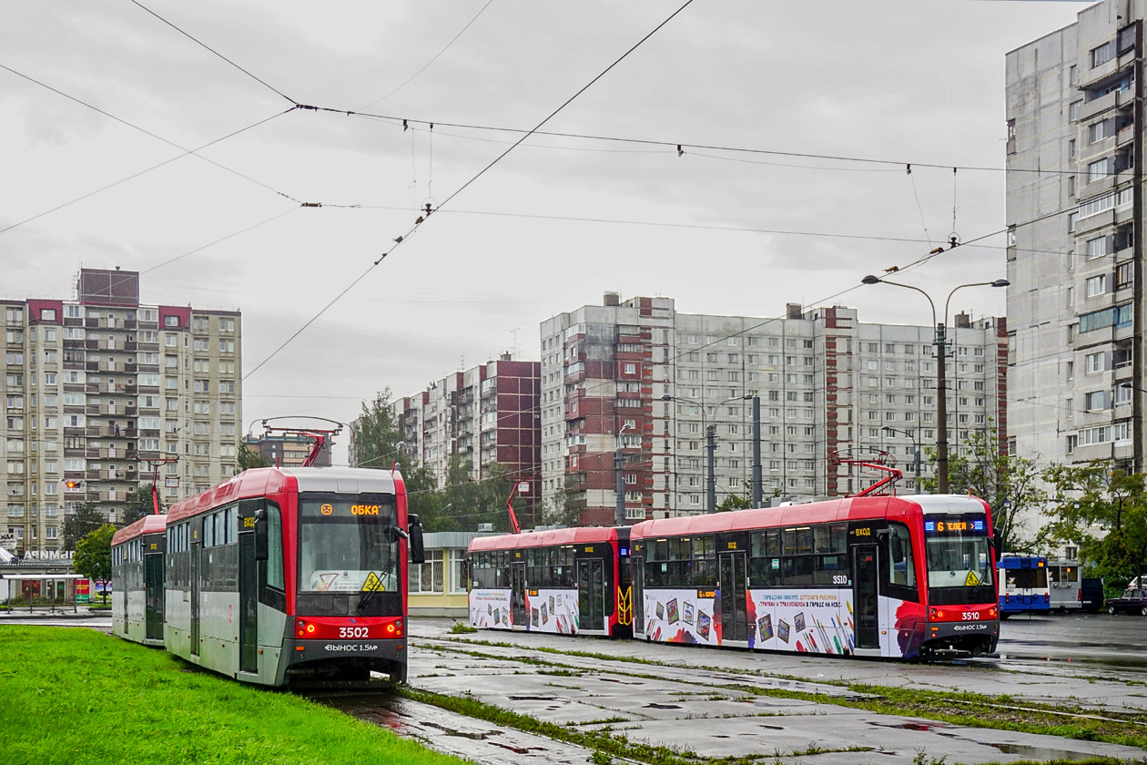 Санкт-Петербург, ЛМ-68М3 № 3502; Санкт-Петербург, ЛМ-68М3 № 3510; Санкт-Петербург — Конечные станции и разворотные кольца