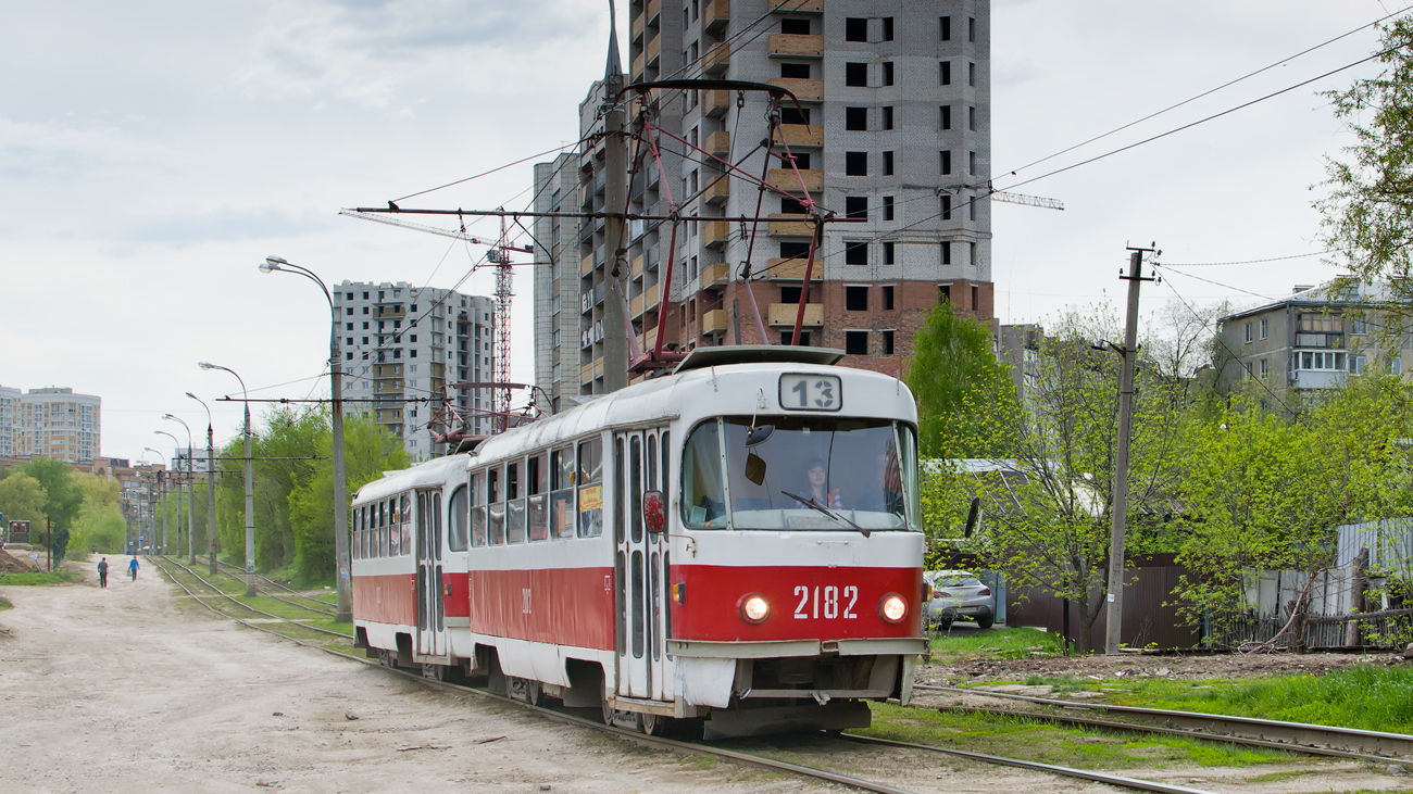 Самара, Tatra T3SU (двухдверная) № 2182