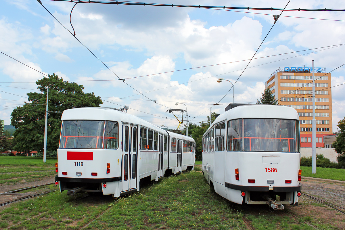 Брно, Tatra K2P № 1118; Брно, Tatra T3M № 1586