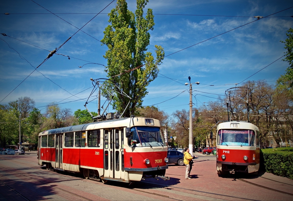 Odesa, Tatra T3SUCS nr. 7061; Odesa, Tatra T3SU nr. 7112