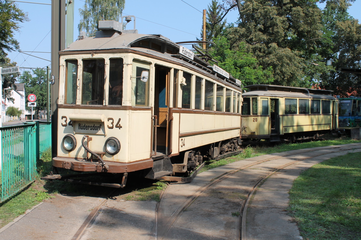 Schöneiche – Rüdersdorf, Lindner/AEG 4-axle motor car — 34; Schöneiche – Rüdersdorf — Anniversary: 50 years of historic tramcar No. 73 (10.09.2016) • Jubiläum: 50 Jahre historischer Triebwagen Nr. 73 (10.09.2016)